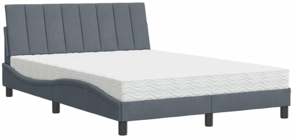 vidaXL Bett mit Matratze "Hanko" Dunkelgrau 120x200 cm Samt 3208587