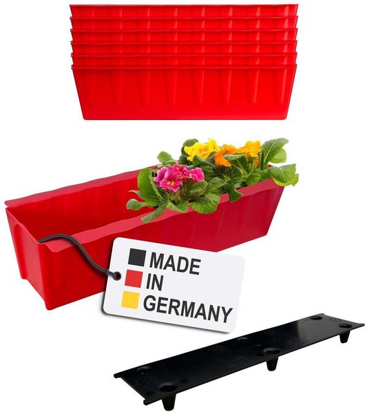 BURI Euro-Paletten Blumenkästen-Einsätze inkl. Bewässerungsmatte | 37,3cm | Pflanzkasten für Europalette Palette | Balkonkasten | Blumentopf | aus stabilen Kunststoff | Made in Germany