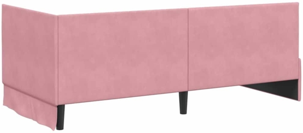 vidaXL Eckbettgestell mit Kopfteil Rosa 90 x 190 cm Samt 42016259 Bild 6