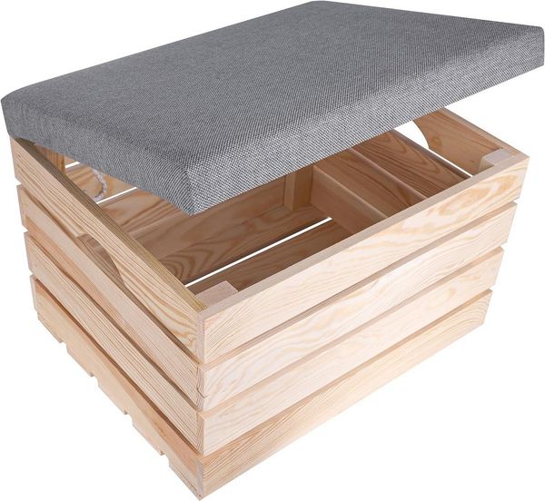 Creative Deco Sitzhocker Sitzbank gepolstert mit Stauraum 50x40x35 cm, mit Stauraum
