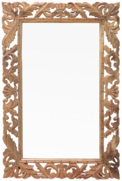 Spiegel Retro 60x90 handgeschnitzt aus Mango-Massivholz