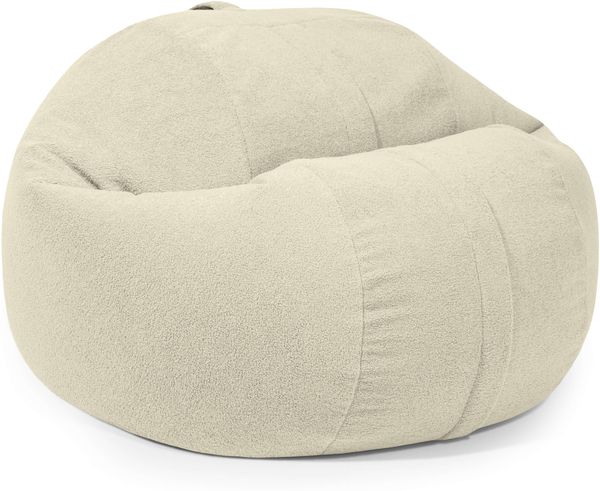 Sitzsack ‘Roll 135‘, Bezugstoff - Teddy, 100% Polyester, Cream, 50x135x135 cm. Bild 6