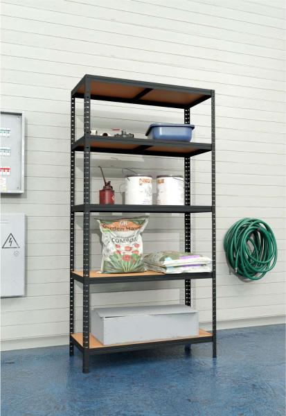 LEX Schwerlastregal verzinkt, Stahl anthrazit, 180 x 90 x 40 cm