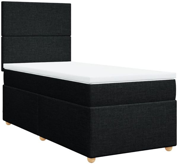 vidaXL Boxspringbett mit Matratze Schwarz 90x190 cm Stoff 3293430 Bild 3