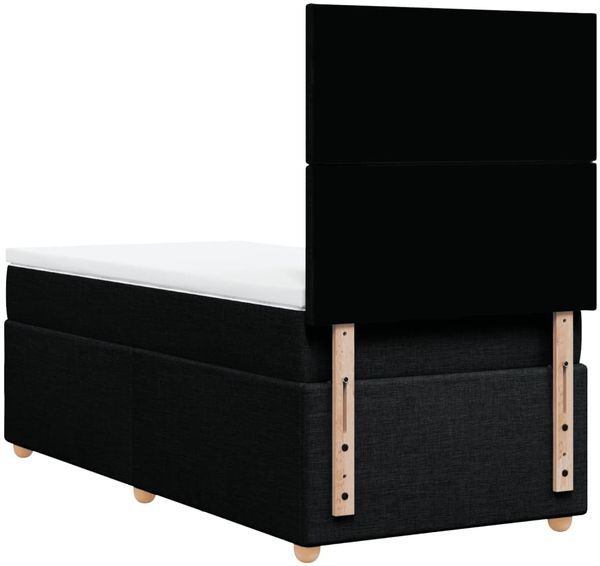 vidaXL Boxspringbett mit Matratze Schwarz 90x190 cm Stoff 3293430 Bild 8
