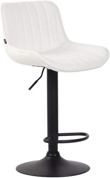 Barhocker BEKIM - Kunstleder Weiß 50x50x86 cm Schwarz | Barstuhl Mit Lehne Drehbar Tresenhocker Tresenstuhl Kneipenhocker Kneipenstuhl