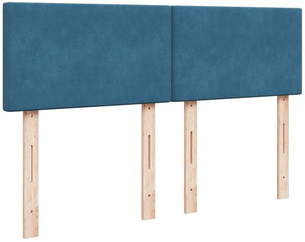 vidaXL Boxspringbett mit Matratze Blau 160x200 cm Samt 3286352 Bild 8