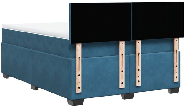 vidaXL Boxspringbett mit Matratze Blau 160x200 cm Samt 3286352 Bild 10