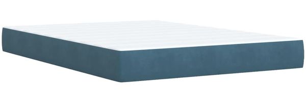 vidaXL Boxspringbett mit Matratze Blau 160x200 cm Samt 3286352 Bild 6