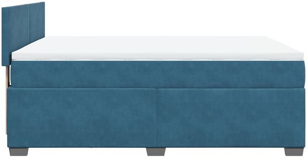 vidaXL Boxspringbett mit Matratze Blau 160x200 cm Samt 3286352 Bild 9