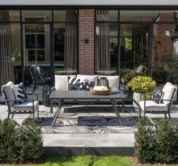 Garden Impressions Sergio Lounge-Dining Sofa Set 4-tlg.- Aluminium Gartenlounge & Dining-Tisch