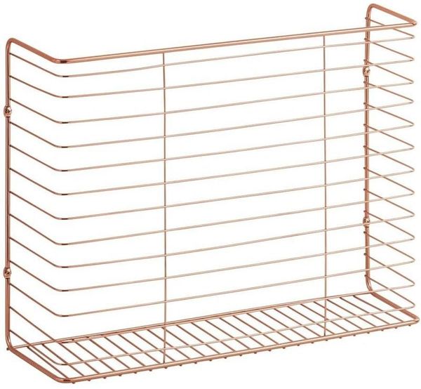 mDesign Wandregal Ablage Aufbewahrung Regal Organizer Metall Roségold