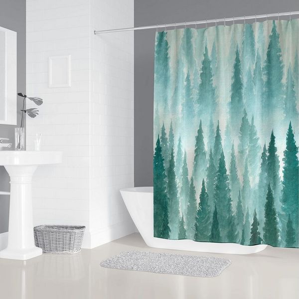 M&W DAS DESIGN Duschvorhang 180x200 Shower curtains Anti schimmel Waschbar Duschvorhang grün