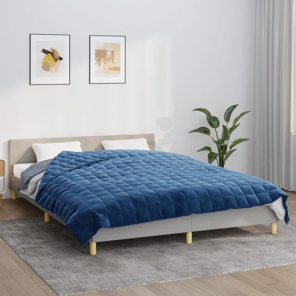 vidaXL Gewichtsdecke Stoff, 1 x Gewichtsdecke, Blau, 220x230 cm, Stoff, 15 kg