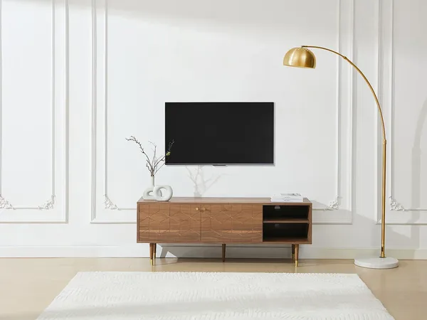 Vente-unique - PARIOMA TV unit Holz, Platte BraunGold - B 40 cm x H 55 cm x L 150 cm