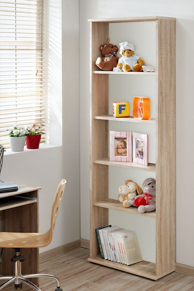 Dino Bücherregal T8 in Eiche Sonoma und Weiß 59 x 175 cm