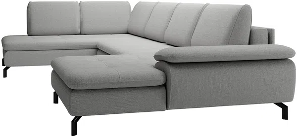 Vente-unique - ARCHIBALD Sofa Stoff Grau - B 205 cm x H 82 cm x L 347 cm Bild 6