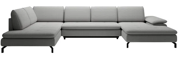 Vente-unique - ARCHIBALD Sofa Stoff Grau - B 205 cm x H 82 cm x L 347 cm Bild 2
