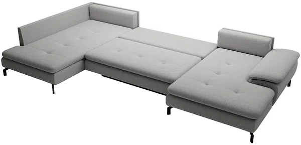 Vente-unique - ARCHIBALD Sofa Stoff Grau - B 205 cm x H 82 cm x L 347 cm Bild 4