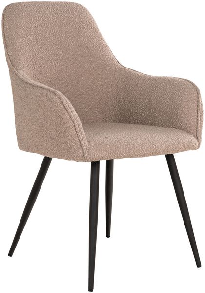 House Nordic Esszimmerstuhl, Bouclé, beige, schwarze Beine, HN1233 - 2er set