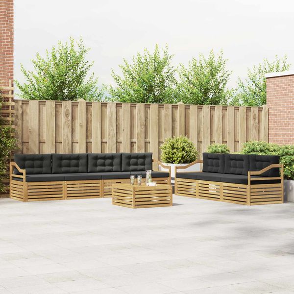 vidaXL Outdoor-Sofagarnitur 8 pcs Weiß und Anthrazit 79 x 79 x 37 cm 3390182