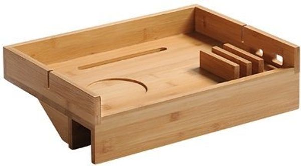 KESPER 77630 Betttablett, Bambus / Tablett / Bettrandablage / Nachttischablage klemmbar