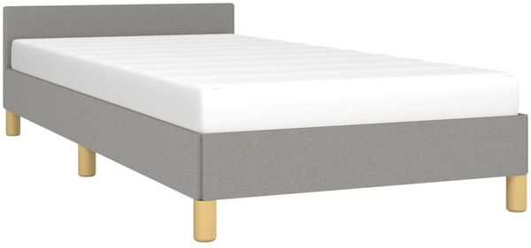 Bettgestell mit Kopfteil Hellgrau 100x200 cm Stoff [347391] Bild 3