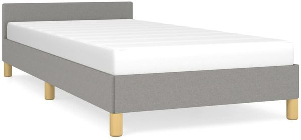 Bettgestell mit Kopfteil Hellgrau 100x200 cm Stoff [347391] Bild 2