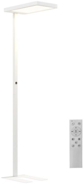 HOMCOM Stehlampe Stehleuchte mit Fernbedienung, Timing-Funktion, Nachtlicht, Dimmfunktion, LED fest integriert, Warmweiß, Kaltweiß, Leselampe Stehend für Schlafzimmer Wohnzimmer