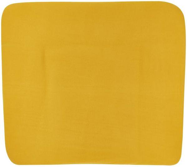 Meyco Baby Uni Wickelauflagenbezug (weich und hautfreundlich, aus 100% Baumwolle, waschbar, einfache Pflege, trocknergeeignet, Größe: 85x75 cm), Ockergelb
