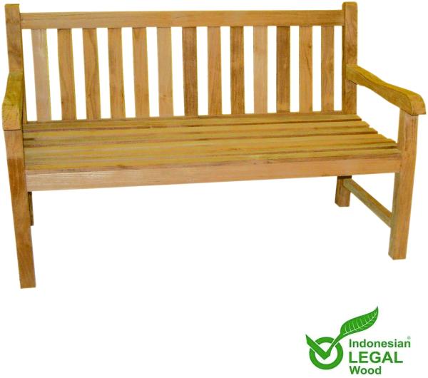 Gartenbank Teakholz 120x90x65cm aus Plantagenanbau Sitzbank Teak