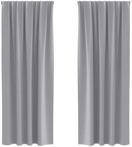 vidaXL Verdunkelungs-Vorhänge mit Ringen 2 pcs Hellgrau 245 x 140 cm 4107456