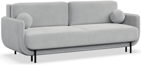 Selsey 'Ovals' 3-Sitzer Schlafsofa mit Samt, Hellgrau