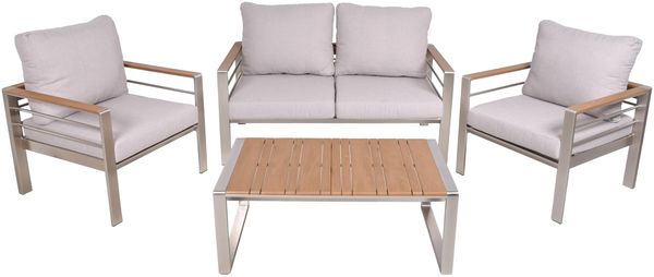 Gartenloungeset CORNEL 4-tlg. - Kunststoff, Braun | Gartenmöbel Set Garten Loungegruppe Lounge-Set Pool Loungegarnitur