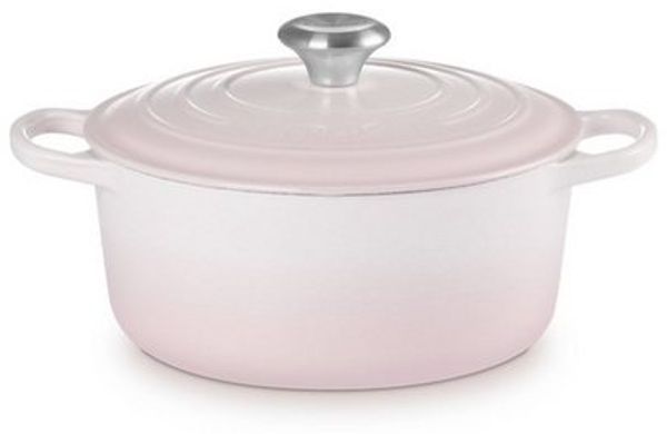 Le Creuset Signature Gusseisen-Bräter mit Deckel, Für alle Herdarten und Induktion geeignet, Rund, Shell Pink, 24,0 cm, 4.2 Bild 3