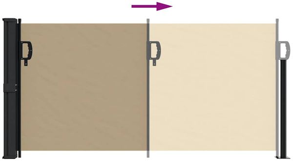 vidaXL Seitenmarkise Ausziehbar Beige 100x500 cm 4004390 Bild 5