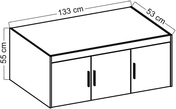 AX LIVING Schrankaufsatz Storicos 3T Eiche Lefkas 133 x 55,5 x 53 cm Bild 2