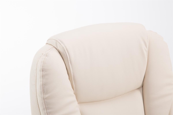 DELUKE® Bürostuhl MIAMI - 118x68x64, Creme Kunstleder Metall in Chromoptik Gestell ergonomische Bürostühle Homeoffice Stuhl mit Rollen Bild 5