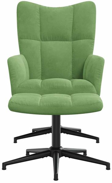 vidaXL Relaxsessel mit Hocker Hellgrün Samt [328109] Bild 3