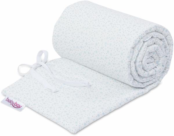 babybay Nestchen Organic Cotton passend für Modell Boxspring XXL, weiß Glitzersterne diamantblau