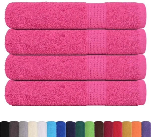 vidaXL Handtücher 4 Stk. Rosa 100x200 cm 360 g/m² 100% Baumwolle 137059