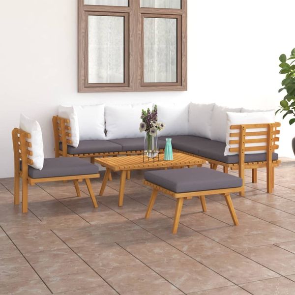 vidaXL 8-tlg. Garten-Lounge-Set mit Kissen Massivholz Akazie 3087016
