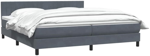 vidaXL Boxspringbett mit Matratze Dunkelgrau 180x210 cm Samt 3316414 Bild 3