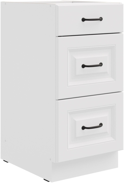 Küchen Unterschrank 40 cm Stilo Weiß Vollauszug Soft-Close Küche Einbauküche