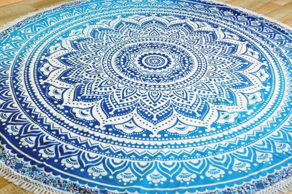 Guru-Shop Tagesdecke Rundes indisches Mandala Tuch, Boho Tagesdecke,..