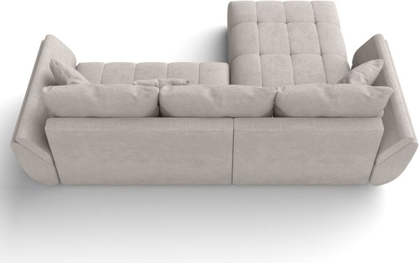 AX LIVING L Form Couch in Beige Verciani Schlaffunktion Bettkasten 280 Bild 6