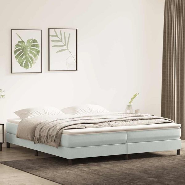 vidaXL Boxspringbett ohne Matratze Hellgrau 200x210 cm Samt 3315843