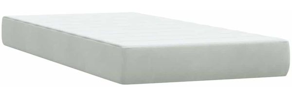 vidaXL Boxspringbett mit Matratze Hellgrau 80x220 cm Samt 3317967 Bild 6