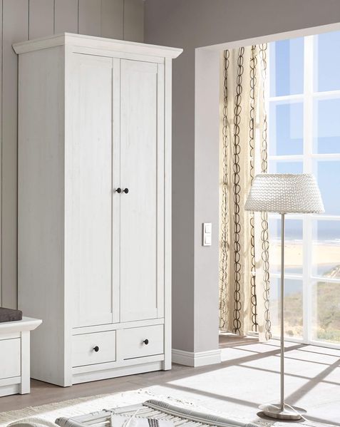 Garderobenschrank Kleiderschrank Westerland 105cm pinie weiß