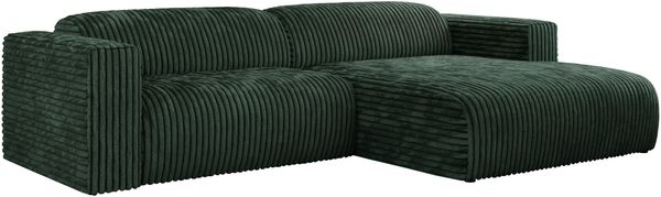 Ecksofa PASADENA, freistehendes Ecksofa, breite Armlehnen, Federsitz - rechts - Grün Cord Bild 4